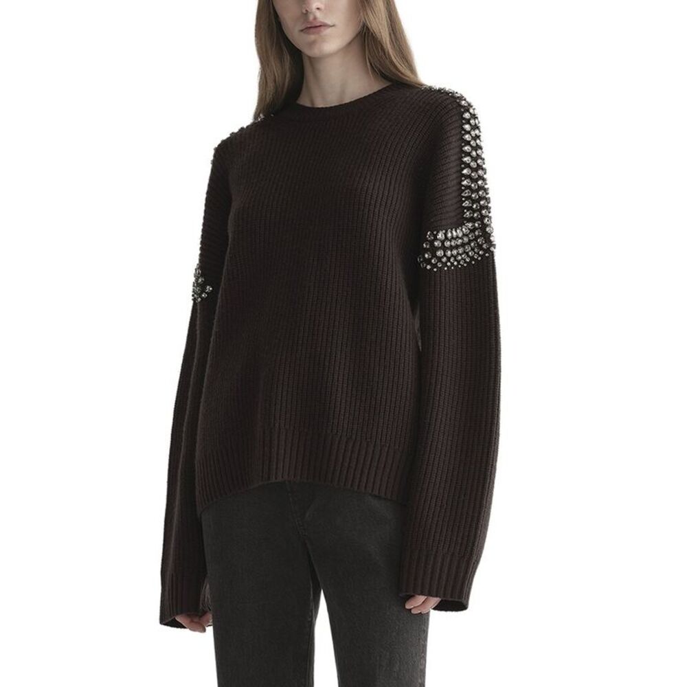 A.L.C. Womens  Lennox Wool Sweater, Brown